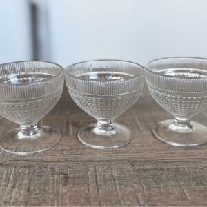 Elegant Clear Glass Dessert or Sherbet Cups